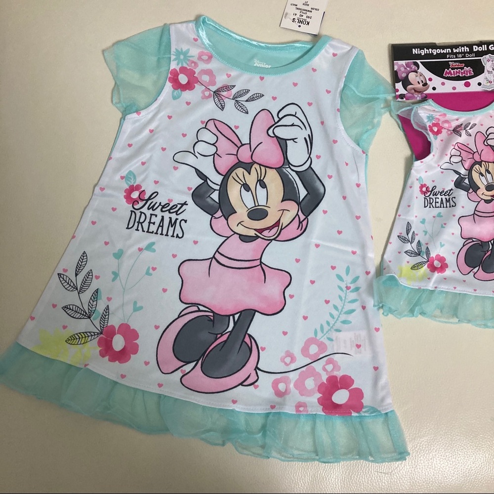Disney Minnie Mouse Cute Nightgowns Doll Set - Picture 6 of 7